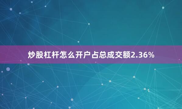 炒股杠杆怎么开户占总成交额2.36%