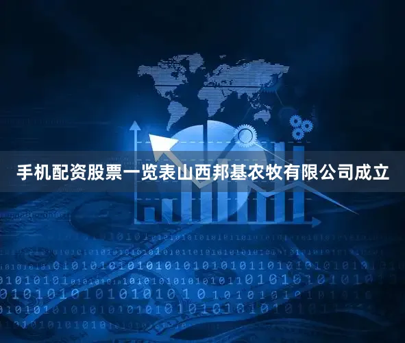手机配资股票一览表山西邦基农牧有限公司成立